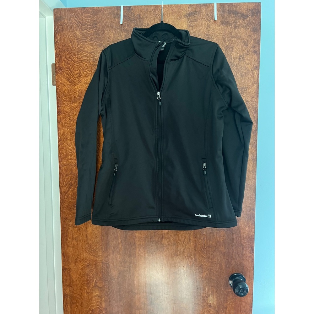 Avalanche Softshell Jacket Women Large Black Excellent Fleece Lined Full Zip
